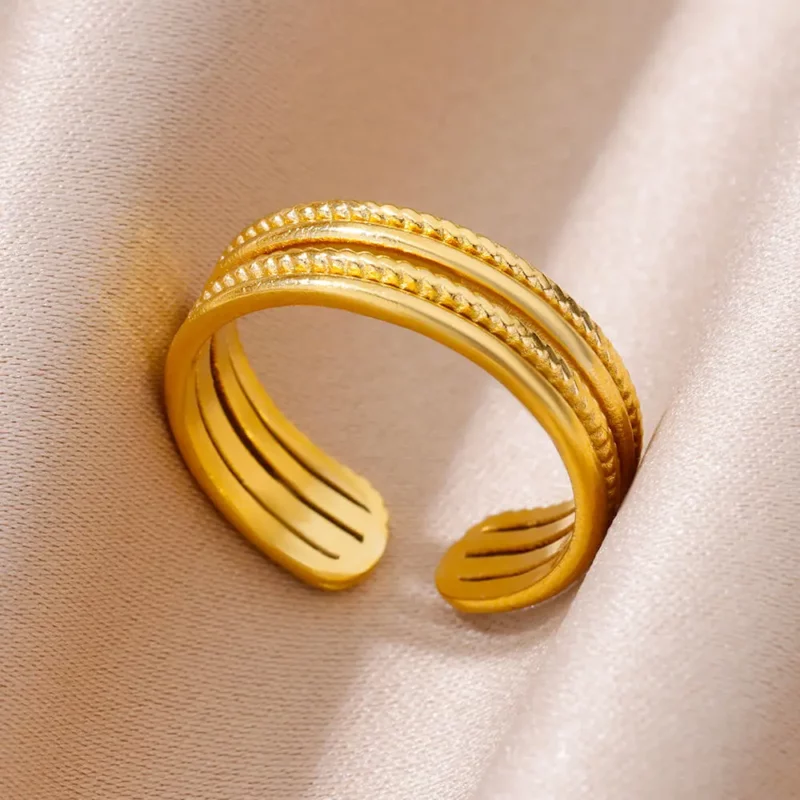 316L Stainless Steel Rings for Women Gold Color Never Fade Luxury Classic rings wedding couple rings Jewelry Free Shipping - Image 26