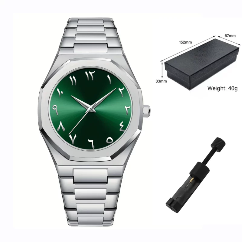Modern minimalist personality creative all-black men's watch Arabic digital sports leisure alloy men's watch unique design watch - Image 11