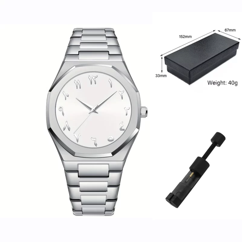 Modern minimalist personality creative all-black men's watch Arabic digital sports leisure alloy men's watch unique design watch - Image 13