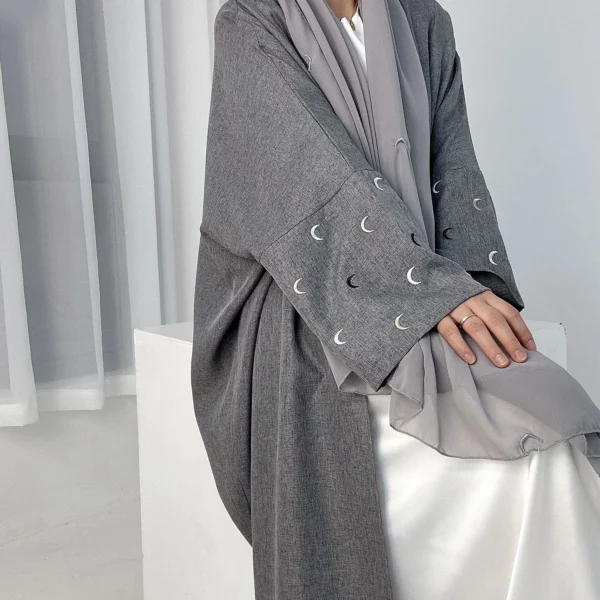 2025  Khimar Abaya Saudi Arabia Turkey Islam Embroidery Moon Muslim Cardigan Dress Prayer Clothes Dresses For Women