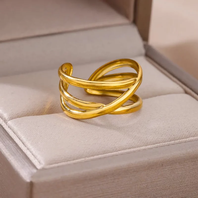 316L Stainless Steel Rings for Women Gold Color Never Fade Luxury Classic rings wedding couple rings Jewelry Free Shipping - Image 40