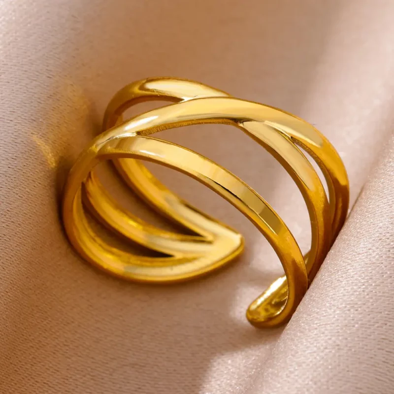316L Stainless Steel Rings for Women Gold Color Never Fade Luxury Classic rings wedding couple rings Jewelry Free Shipping - Image 6