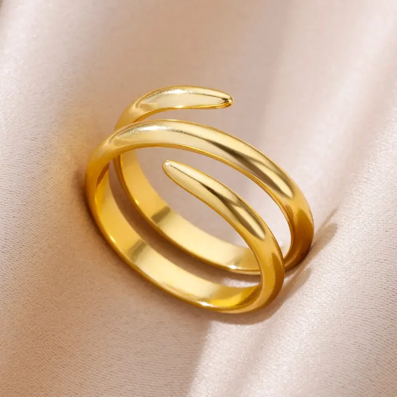 316L Stainless Steel Rings for Women Gold Color Never Fade Luxury Classic rings wedding couple rings Jewelry Free Shipping - Image 5